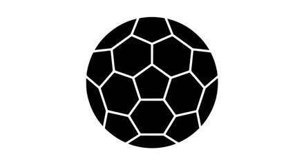 Fototapeta premium Black and White Soccer Ball Vector Icon on White Background