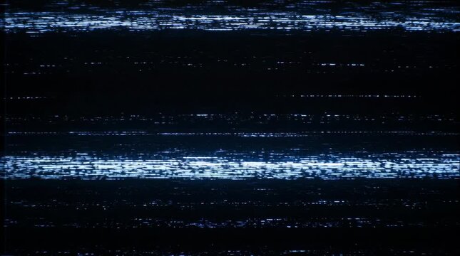 Vintage CRT screen showing heavy VHS static noise, severe signal distortion, and sharp horizontal glitches that turn into abstract soundwaves. Ideal for retro tech, horror, and bad tracking fx.