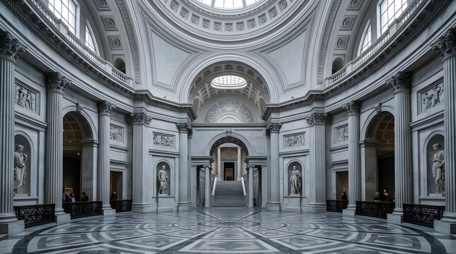 Grand European Architectural Interior Lobby Atrium Space