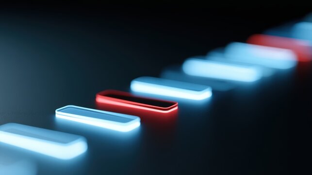 Timeline roadmap with glowing neon checkpoints and futuristic planning dashboard