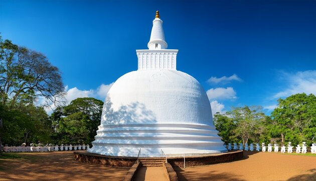 white buddhist dagaba kiri vihara stupa or dagoba in polonnaruwa sri lanka