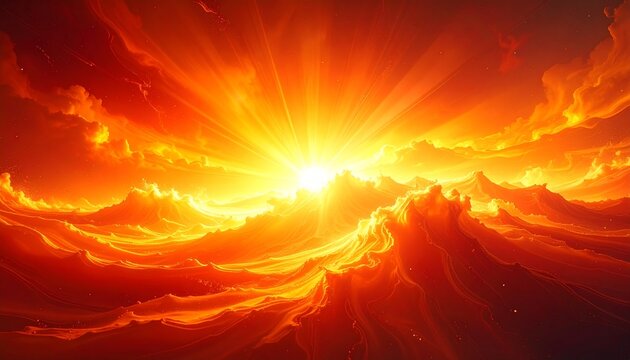 Abstract fiery background inspired by extreme heat and heatwave