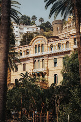 Naklejka premium Castello Aselmeyer an iconic neo gothic castle on the hillside of Naples Italy