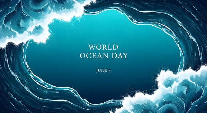 World ocean day illustration on june 8th