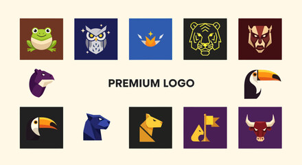 Fototapeta premium Premium Logo Collection: Animal and Abstract Icons