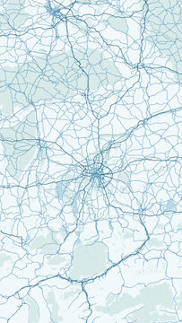 Modern minimalist vector map of Munich, Bavaria, Germany. High-quality scalable illustration of Munich city grid, Isar River, Englischer Garten, and urban infrastructure for posters and design.