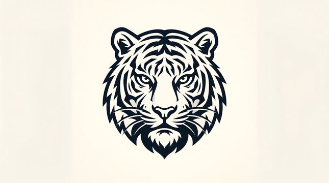 A bold and sharp vector illustration of a tiger head mascot