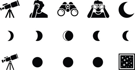 Astronomy and Observation Icons illustration © Priyom