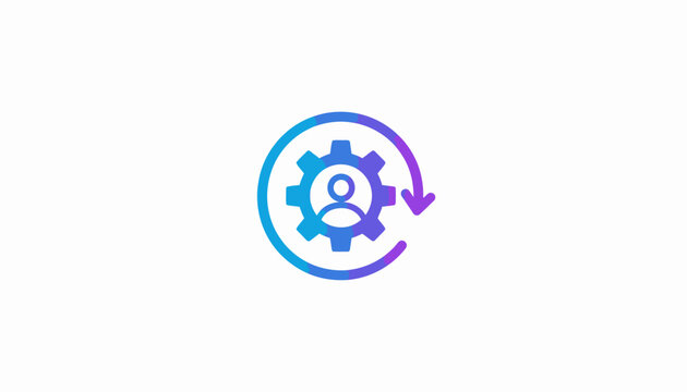 Gear icon with person inside.