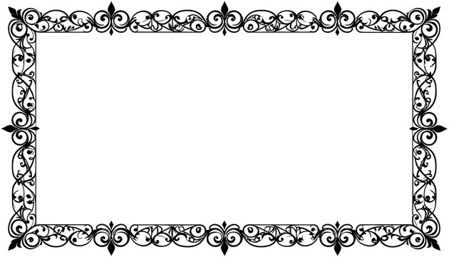 Ornate black frame border design element.