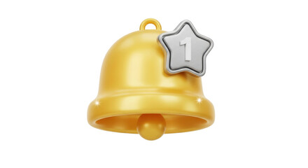 Fototapeta premium Golden bell with star number one