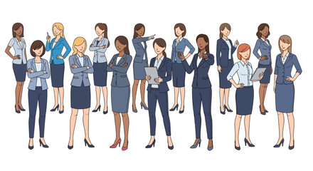 Obraz premium Group of Diverse Professional Businesswomen Standing Together