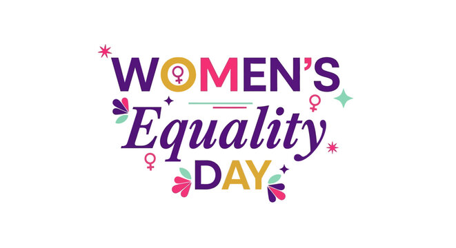 Women's Equality Day Colorful Celebration Typography Design