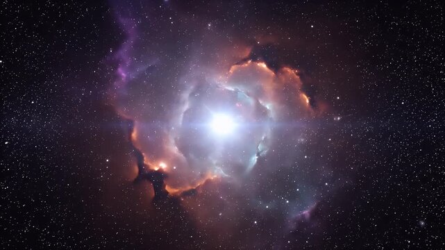supernova explosion nebula in deep space with bright stars and colorful cosmic gases