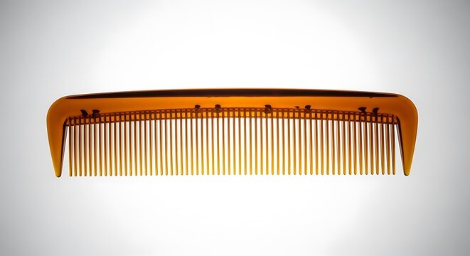 Wooden wide tooth comb on white.