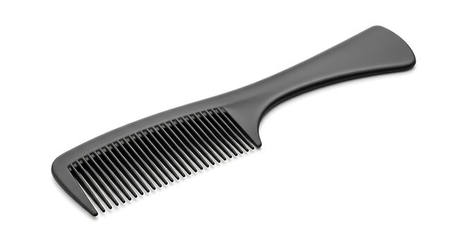 Black wide tooth comb on white.