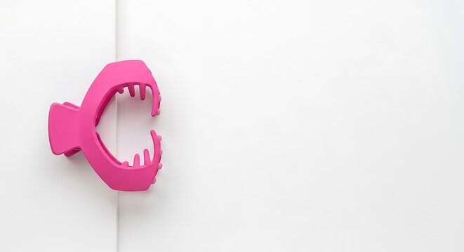 Pink shark mouth toothbrush holder bathroom.