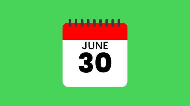 Animated Calendar June 30 International Day of Parliamentarism Event Reminder