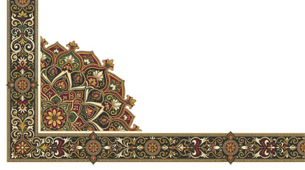 Ornate Persian Corner Design with Floral Motifs © Sandal