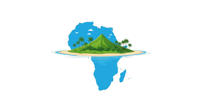 Africa continent green landmass illustration.