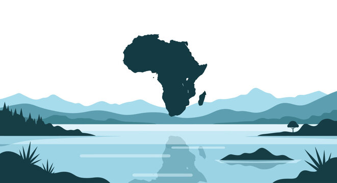 Africa continent silhouette map shape landmass.