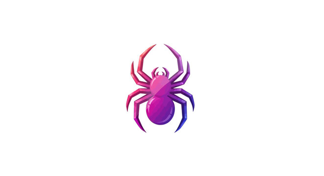 Colorful Purple Pink Spider Illustration.