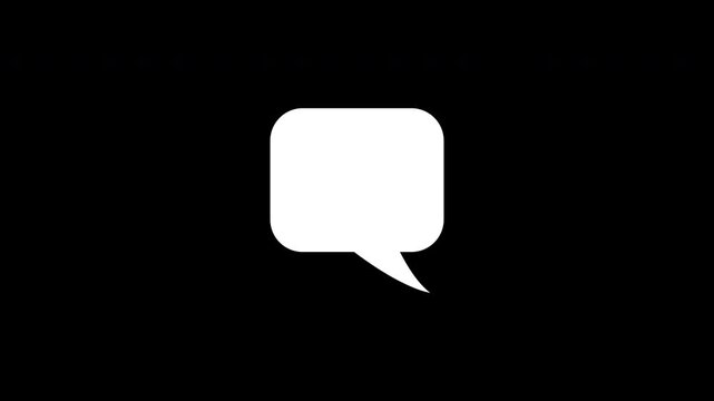 Message bubble typing, chat bubble icon animation in 4k with alpha channel.