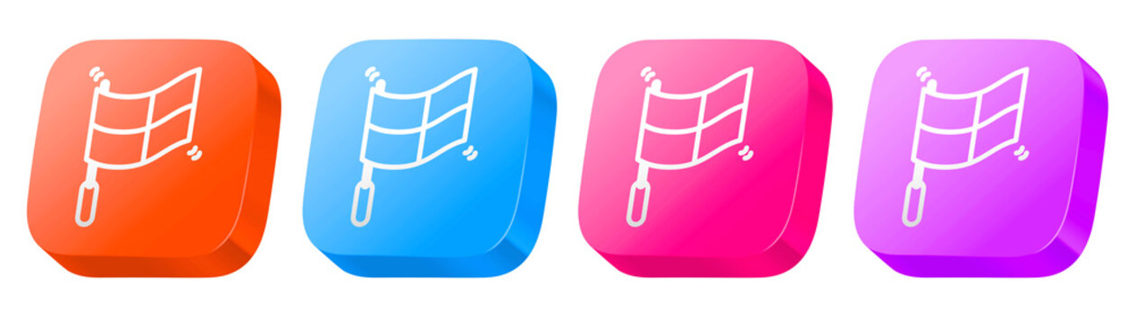 Colorful 16 offside flag buttons for corporate financial assets, featuring a 3D glossy icon set in purple, orange, blue, and pink.