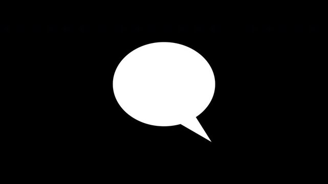 Message bubble typing, typing animation, typing text message cloud conversation, text message on transparent background in 4k.