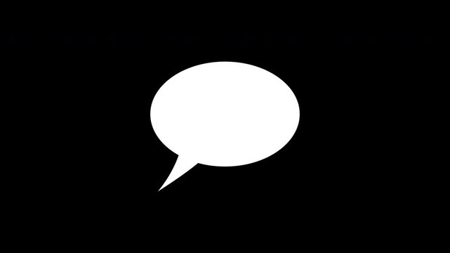 Message bubble typing, typing text message, chat bubble icon animation in 4k with alpha channel.