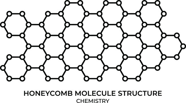 Honeycomb molecular structure illustration chemistry science and hexagonal geometry
