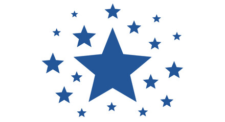 Fototapeta premium Blue Stars Bursting Outward on White Background