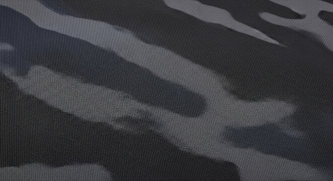 Dark Black Camouflage Fabric Texture Background