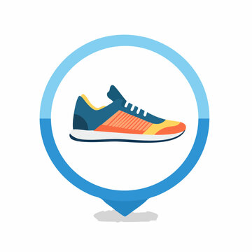 Running shoe map marker icon for fitness tracking