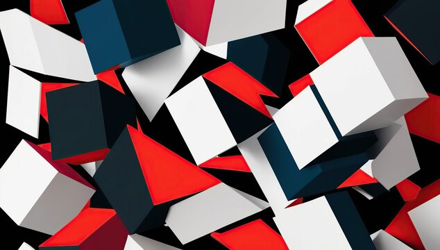 3d cube floating pattern fragment abstract background illustration 