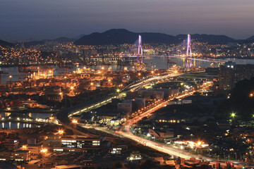 Fototapeta premium 부산항대교,감만부두,부산항,남구,부산