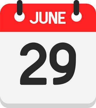 June 29 Calendar Date Icon Vector Graphic Illustration