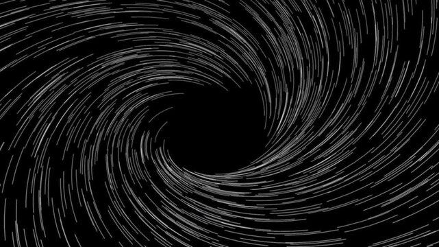 fortex of lines moving into the black hole