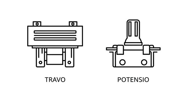 Electronic Components: Fuse Holder and Potentiometer Outline Icons