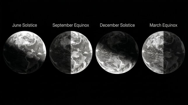 Earth sun positions showing solstices and equinoxes