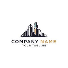 Obraz premium Modern Cityscape Skyline Logo Design for Real Estate Business.