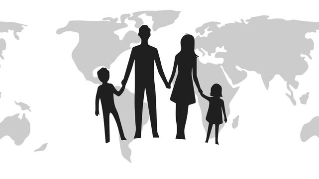 animated Global Day of Parents with world map as background