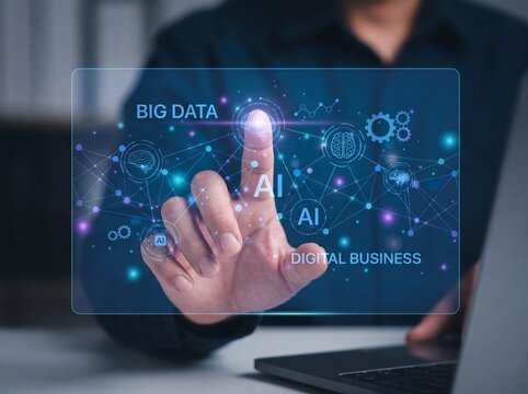 Hand Touching Virtual Big Data Interface