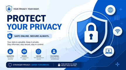 Protect Your Privacy: Safe Online, Secure Always. Your data is valuable, keep it private. © Tukujajan