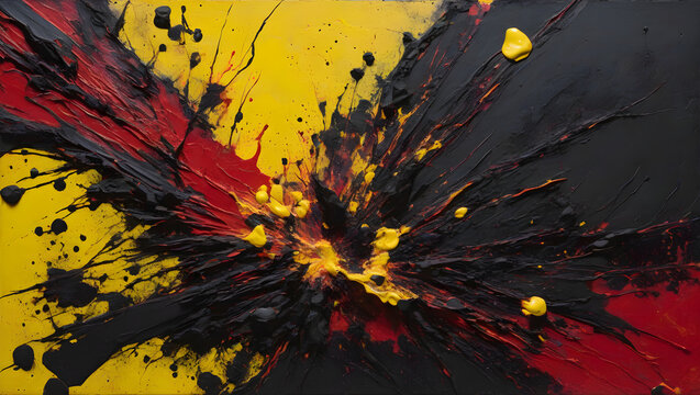 Abstract Expressionist Meteor Impact Kinetic Painting