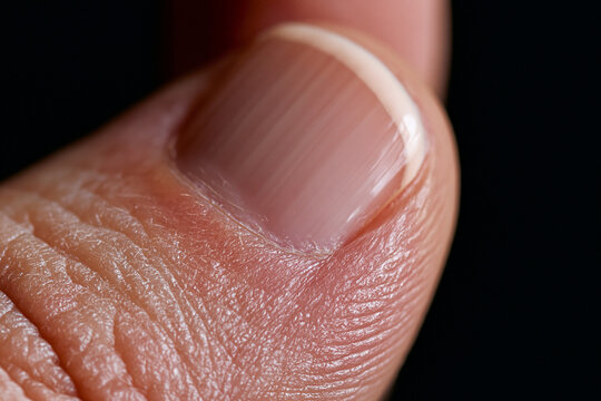 Close-Up Macro of Natural Nails and Fingers: Beauty, Grooming, and Nail Care