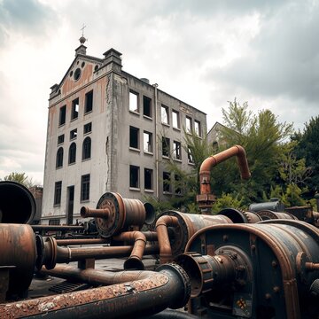 Abandoned Factory and Rusty Industrial Machinery - Industrial Decay Photography
