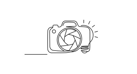 Creative Camera Lightbulb Idea Icon - Photography Concept © Azizi