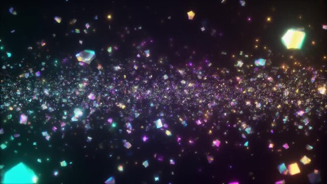 Futuristic Holographic Iridescent Glitter Particles Cinematic Background Video