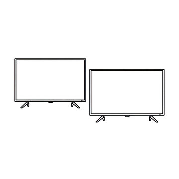 Two modern flat screen televisions on stands